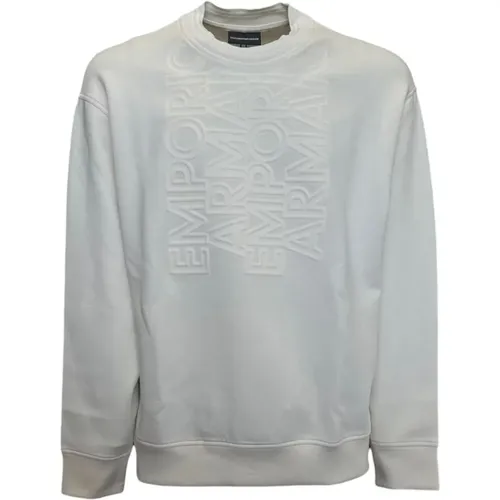 Baumwoll-Crewneck-Sweatshirt mit Logo - Emporio Armani - Modalova