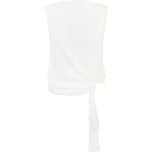 Cotton Sleeveless Top with Side Knot , female, Sizes: L, XS - Max Mara Weekend - Modalova