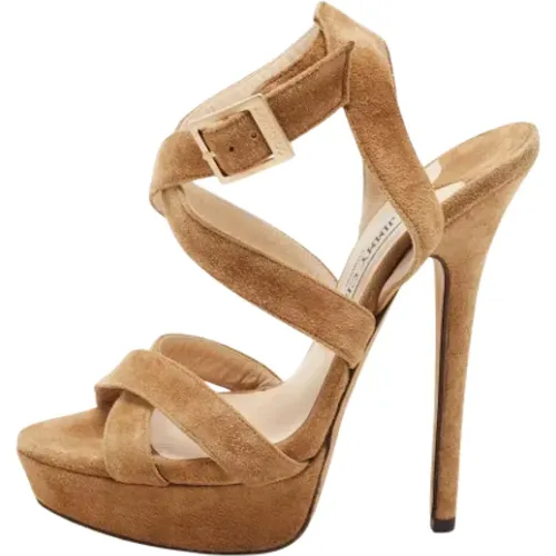 Pre-owned Suede sandals , female, Sizes: 3 1/2 UK - Jimmy Choo Pre-owned - Modalova