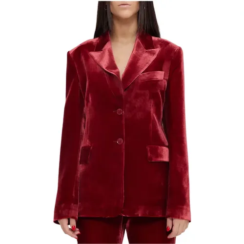 Long Velvet Jacket , female, Sizes: XS, M - Moschino - Modalova