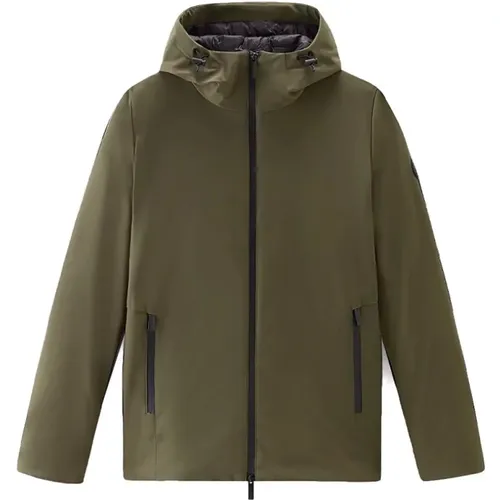 Herren Militär Soft S Jacke mit Kapuze , Herren, Größe: XL - Woolrich - Modalova