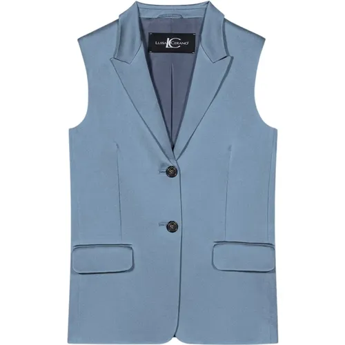 Satin Blazer Vest Smoky , Damen, Größe: L - LUISA CERANO - Modalova