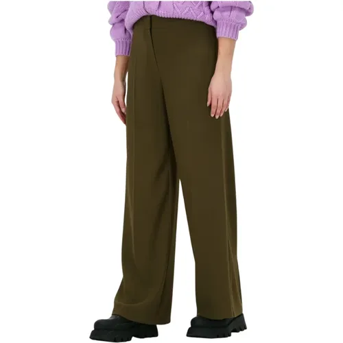 Oliana Pants Dark Olive Damen Hose , Damen, Größe: L - Notes Du Nord - Modalova