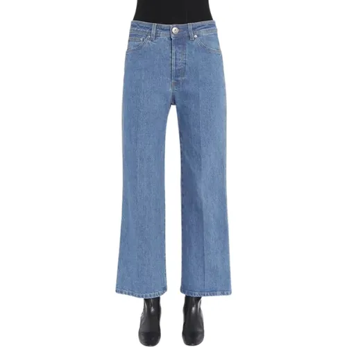 Weite Bein Jeans - Hohe Taille, Hellblaue Waschung , Damen, Größe: M - Lanvin - Modalova