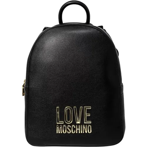 Schwarzer Einfacher Rucksack mit Reißverschluss - Love Moschino - Modalova