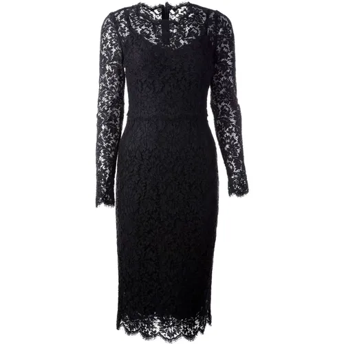 Women's Elegant Lace Maxi Dress , female, Sizes: XS, S - Dolce & Gabbana - Modalova