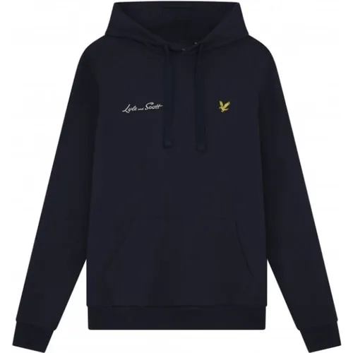 Embroidered Letter Hoodie Navy , male, Sizes: L, XL, S - Lyle & Scott - Modalova