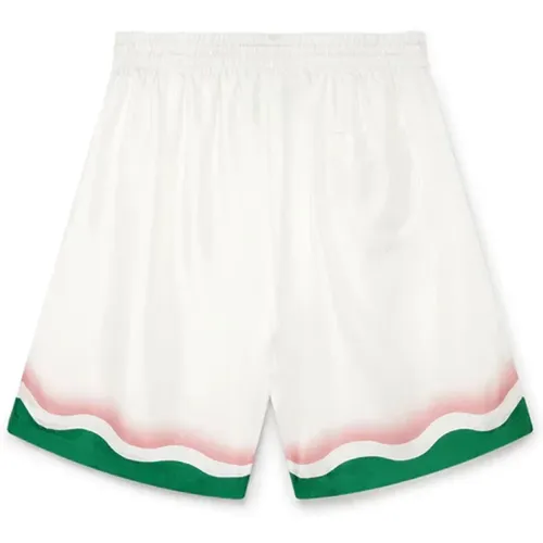 Weiße Seiden Shorts mit Elastischem Bund - Casablanca - Modalova