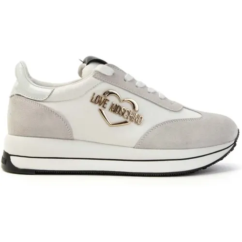 Nylon Sneakers mit Herz-Logo , Damen, Größe: 36 EU - Love Moschino - Modalova