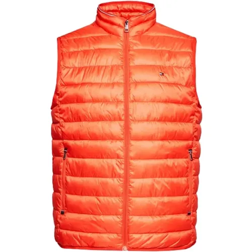 Polyester Sleeveless Jacket - Daring Scarlet , male, Sizes: S - Tommy Hilfiger - Modalova