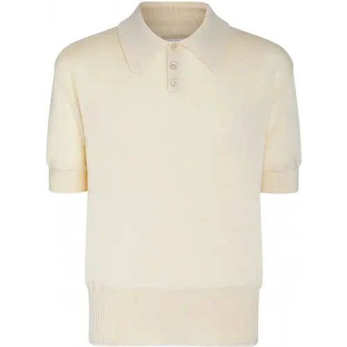 Off- Wool Knitted Polo Shirt , male, Sizes: M - Maison Margiela - Modalova