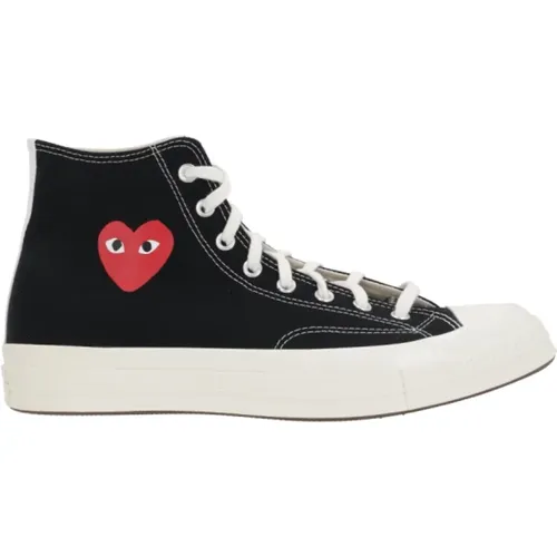 High-Top Sneakers with Heart Print , male, Sizes: 7 UK, 10 UK, 9 UK, 11 UK, 12 UK, 8 UK, 8 1/2 UK - Comme des Garçons Play - Modalova