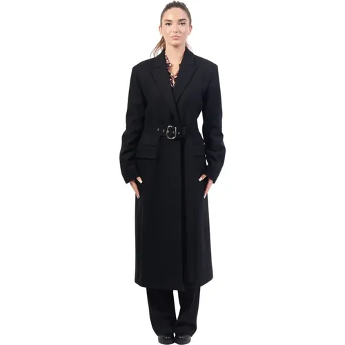 Wool Blend Belted Coat , female, Sizes: XL, M, L, S - Hugo Boss - Modalova