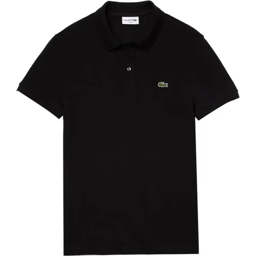 Schwarzes Polo Slim Fit,Schwarzes Polo-Shirt Urbaner Stil,Schwarze Polo T-Shirts und Polos - Lacoste - Modalova