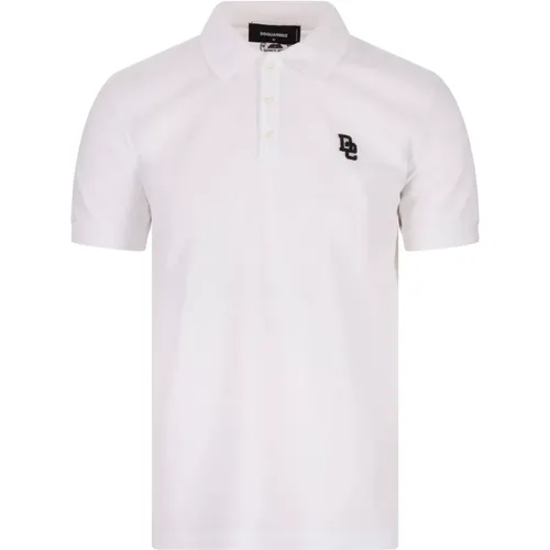 Weißes Poloshirt mit Logo-Stickerei , Herren, Größe: S - Dsquared2 - Modalova