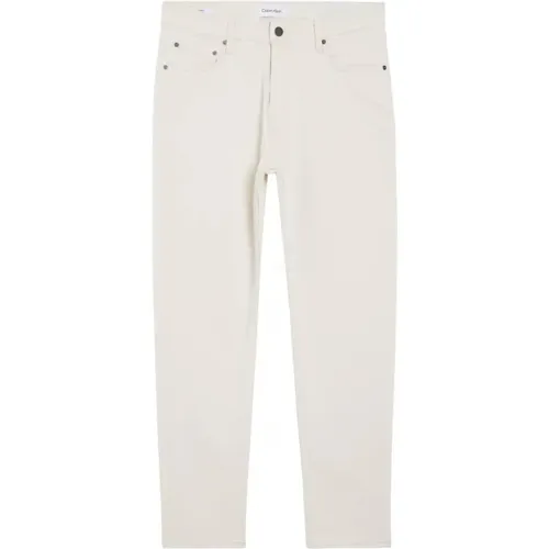 Tapered Ecru Jeans for Men , male, Sizes: W29, W38, W32, W34, W33, W36, W31, W30 - Calvin Klein - Modalova