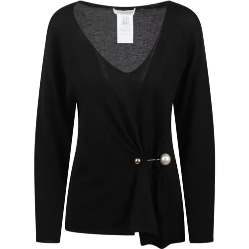 Pin-detail V-neck sweater , female, Sizes: S, XS - Philosophy di Lorenzo Serafini - Modalova