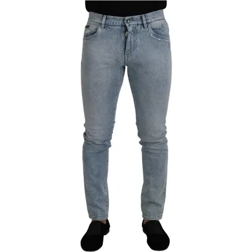 Light Slim Fit Denim Jeans , male, Sizes: XS - Dolce & Gabbana - Modalova