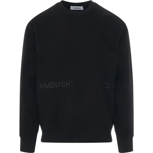 Schwarzer Baumwoll-Sweatshirt mit Logo-Detail , Herren, Größe: S - Ambush - Modalova