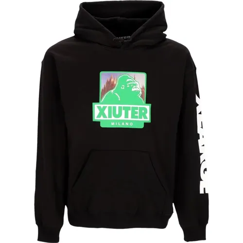 Leichter Kapuzenlogo-Hoodie Schwarz , Herren, Größe: XL - IUTER - Modalova