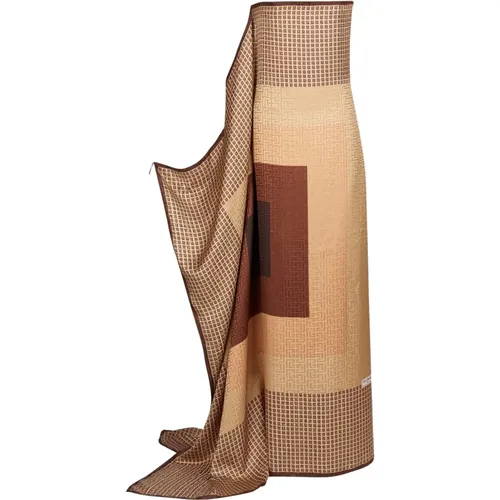 Long monogrammed scarf dress - Balmain - Modalova
