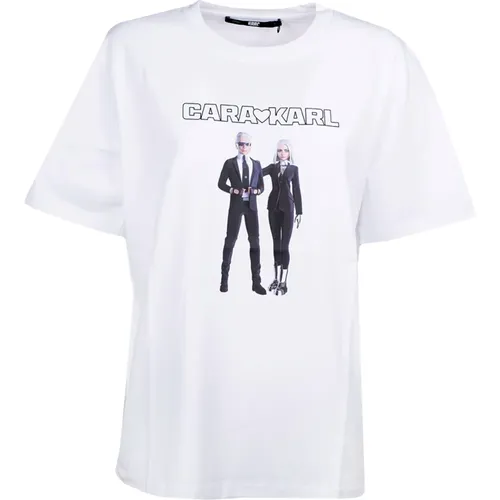 Avatar T-Shirt in Weiß , Damen, Größe: 2XS - Karl Lagerfeld - Modalova