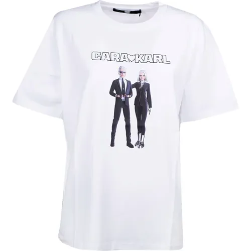 Avatar T-Shirt in Weiß , Damen, Größe: S - Karl Lagerfeld - Modalova