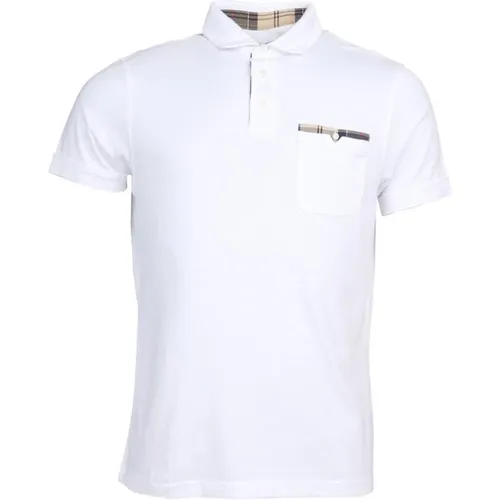 Weißes Baumwoll-Poloshirt , Herren, Größe: 3XL - Barbour - Modalova