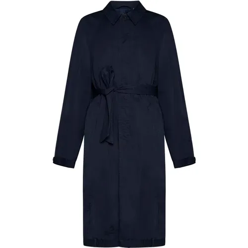 Belted Coat in White and Blue , male, Sizes: M - Balenciaga - Modalova