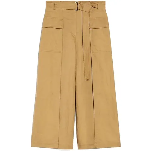 Linen Cotton Pants Pinide Model , female, Sizes: 2XS, XS - Max Mara Weekend - Modalova