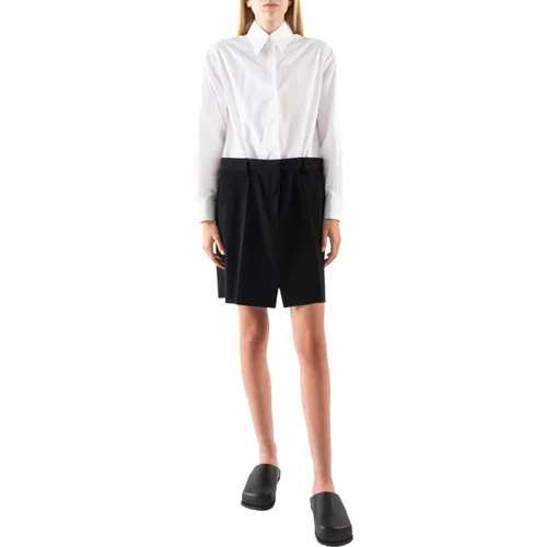 Cotton Collared Short Dress , female, Sizes: XS, S - MM6 Maison Margiela - Modalova