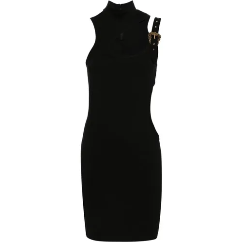 Schwarze Kleider mit J Interlock Stretch , Damen, Größe: 3XS - Versace Jeans Couture - Modalova