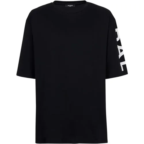 Oversized T-Shirt , Herren, Größe: 2XS - Balmain - Modalova