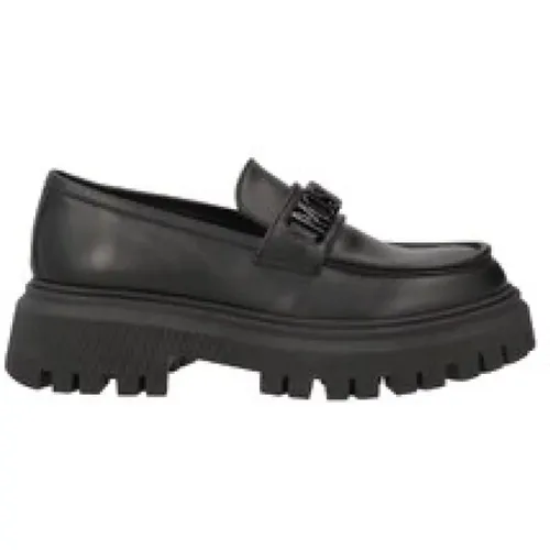 Logo Lettering Loafers mit Chunky Sole , Damen, Größe: 38 EU - Moschino - Modalova