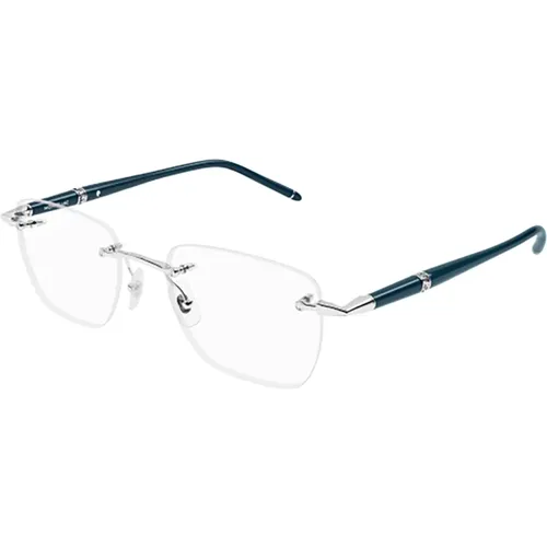 Blaue Optische Brillen für Männer , Herren, Größe: 53 MM - Montblanc - Modalova