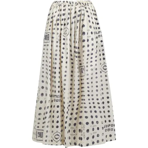 Blue Polka Dot High Waist Cotton Skirt , female, Sizes: XS - Ottod'Ame - Modalova