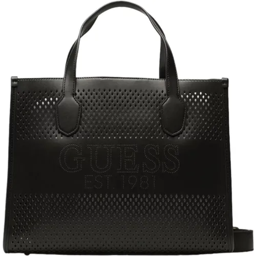 Perforierte Handtasche Katey , Damen, Größe: ONE Size - Guess - Modalova