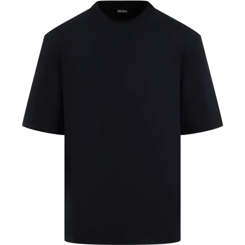 Blaues T-Shirt Polo Casual Stil , Herren, Größe: L - Ermenegildo Zegna - Modalova