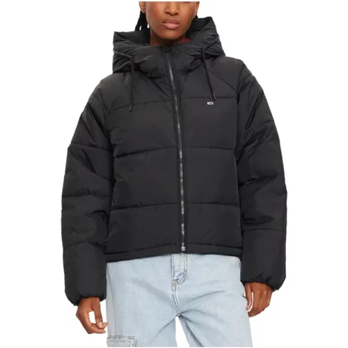 Schwarze Steppjacke für Frauen - Tommy Hilfiger - Modalova