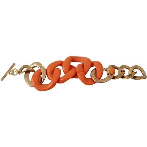 Gold Orangenkette breites Plastikarmband - Ermanno Scervino - Modalova