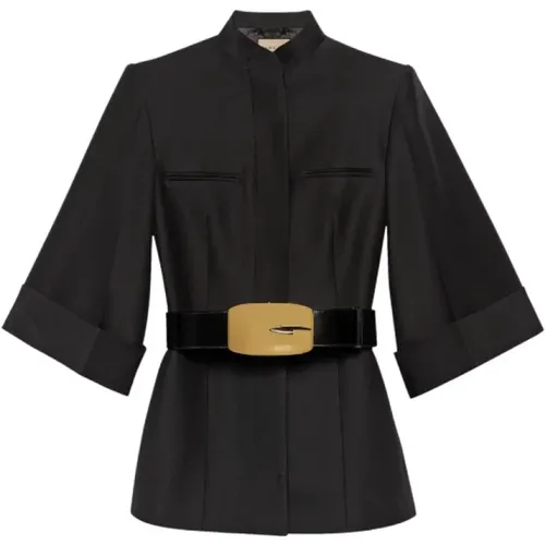 Belted tailored jacket , female, Sizes: M - Gucci - Modalova