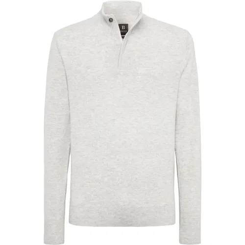 Wolle/Kaschmir Halbzip Pullover,Wolle/Kaschmir Halb-Zip Pullover - Boggi Milano - Modalova