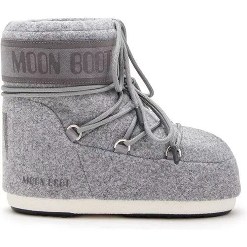 Graue Filz Niedriges Design Stiefel , Herren, Größe: 36 EU - moon boot - Modalova