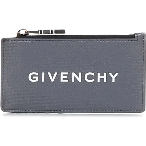 Grey Leather Wallet with Signature Design , male, Sizes: ONE SIZE - Givenchy - Modalova