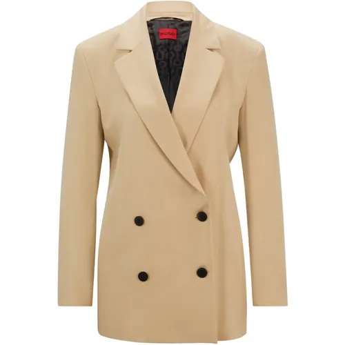 Long Fit Blazer with Characteristic Lining , female, Sizes: S, L, M, 2XS - Hugo Boss - Modalova