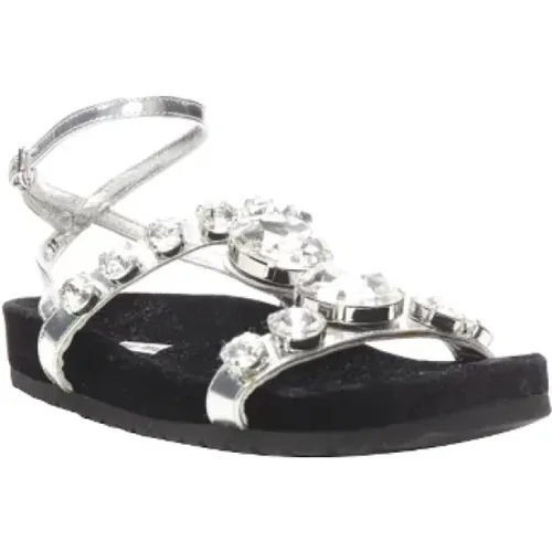 Pre-owned Leather sandals , female, Sizes: 4 UK - Miu Miu Pre-owned - Modalova