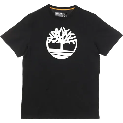 Schwarzes Tree Tee Kurzarm T-shirt , Herren, Größe: S - Timberland - Modalova