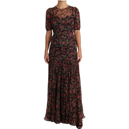 Rotes Blumen A-Line Shift Kleid - Dolce & Gabbana - Modalova