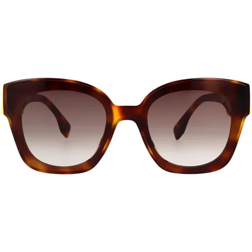 Glamorous Sunglasses with Havana Frame and Gradient Lenses , male, Sizes: 63 MM - Fendi - Modalova