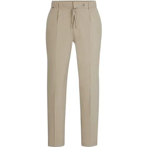 Linen Blend Elastic Pants , male, Sizes: L, S - Boss - Modalova